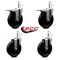 Service Caster 5'' Phenolic Wheel Swivel 7/16'' Grip Ring Stem Caster Set 2 Total Lock Brake, 4PK SCC-GRTTL20S514-PHS-716138-2-S-2 - alternate 3
